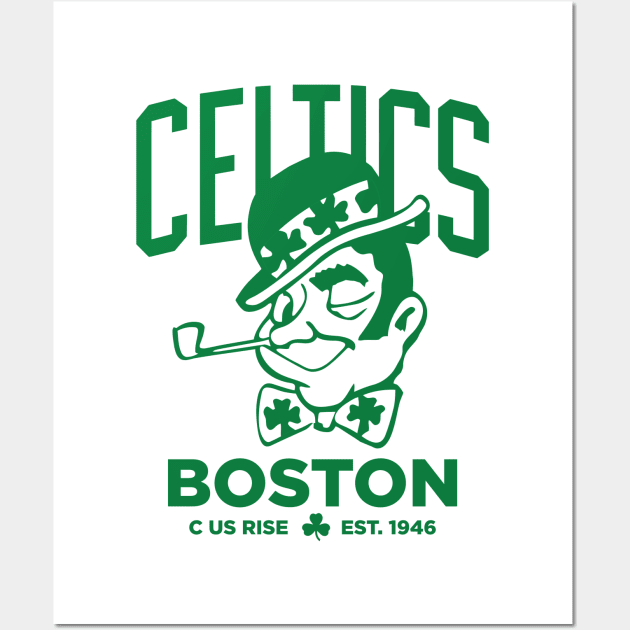 celtics boston - c us rise Wall Art by Japanese Mask Art